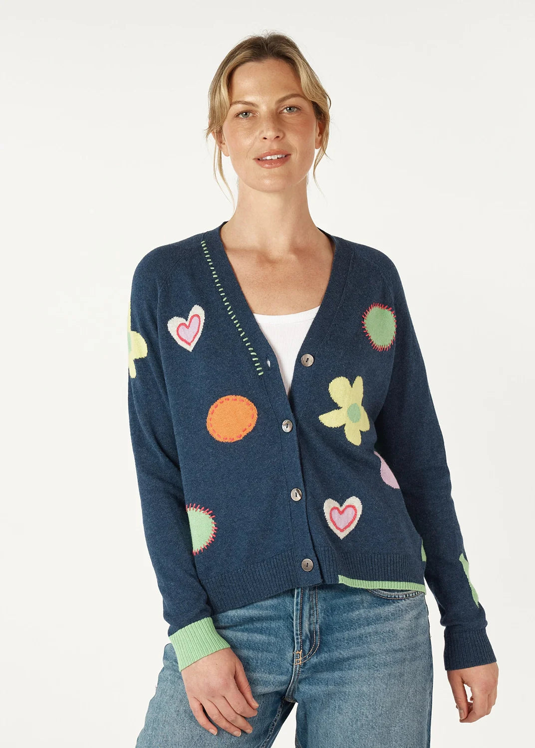 HAPPY CARDI- DENIM