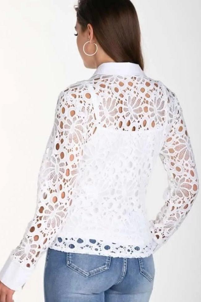 WOVEN LACE SHIRT WITH CAMISOLE