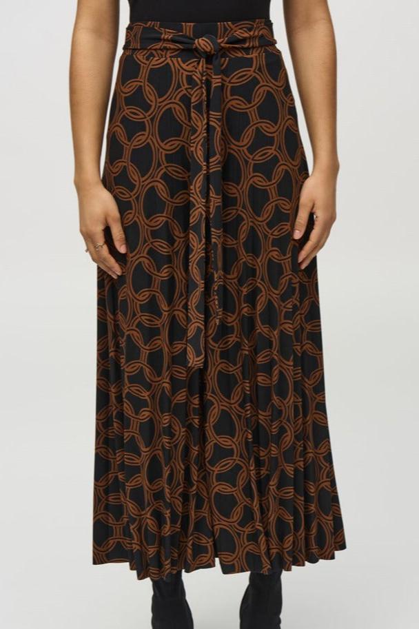 SILKY KNIT CHAIN PRINT CULOTTE  PANTS