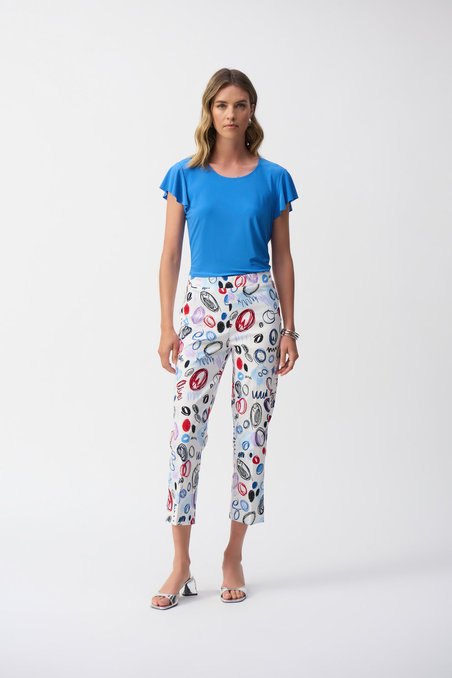 MILLENIUM ABSTRACT PRINT CROP PANTS