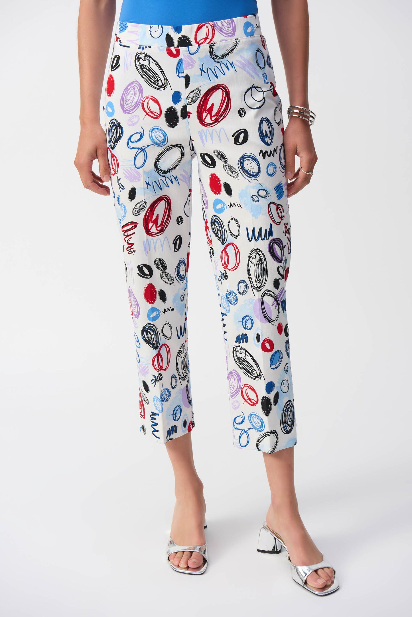 MILLENIUM ABSTRACT PRINT CROP PANTS