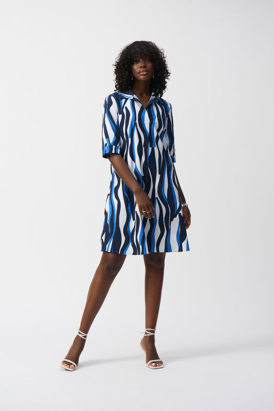 STRETCH POPLIN TRAPEZE DRESS