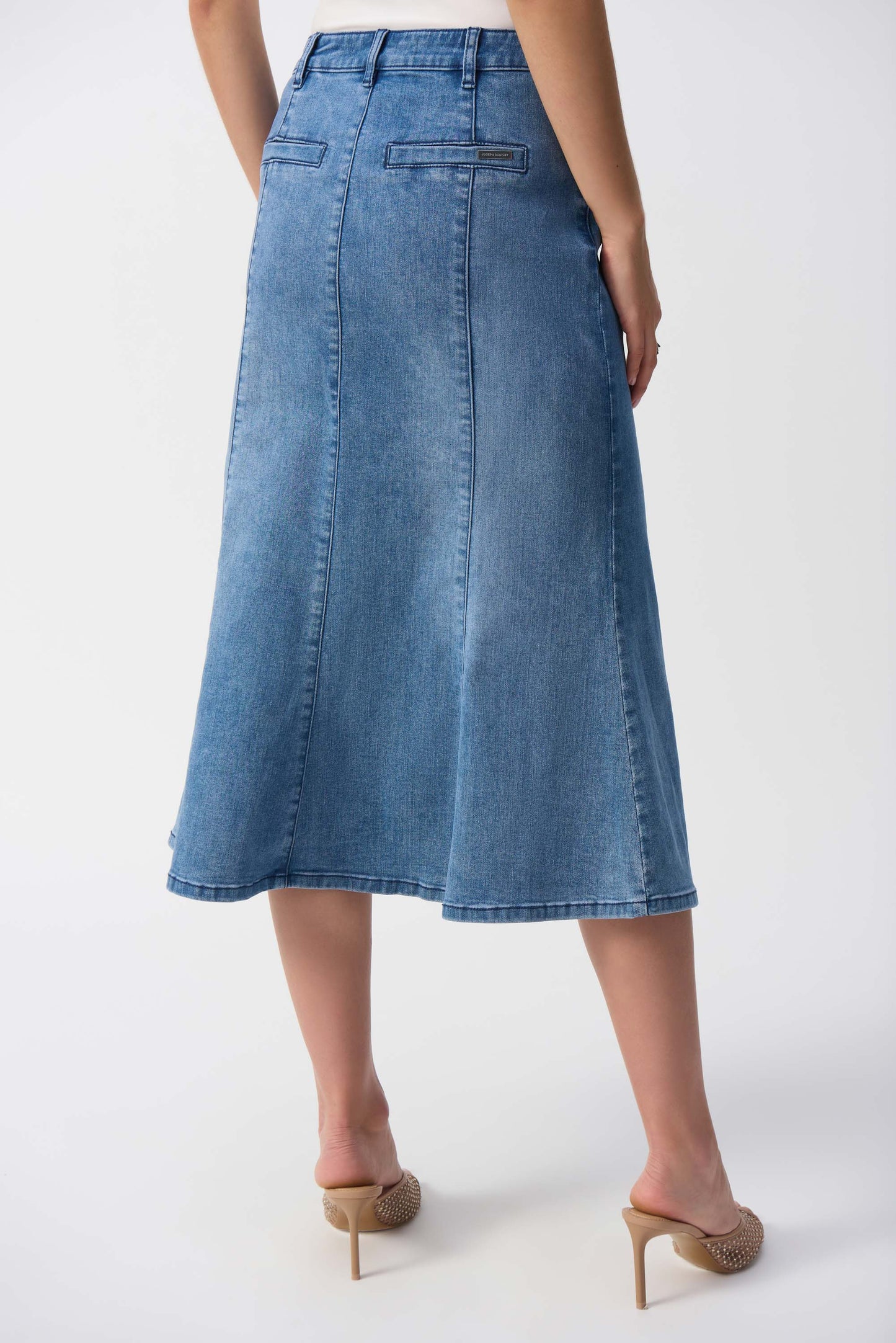 STRETCH DENIM TRUMPET SKIRT