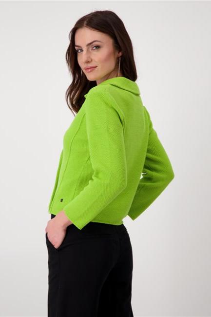 COTTON KNIT BLAZER - GREEN