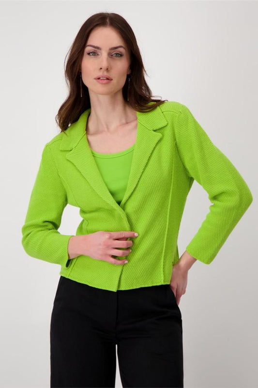 COTTON KNIT BLAZER - GREEN