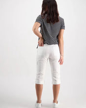 Load image into Gallery viewer, POPLIN PULL ON CARGO PANT- WHITE
