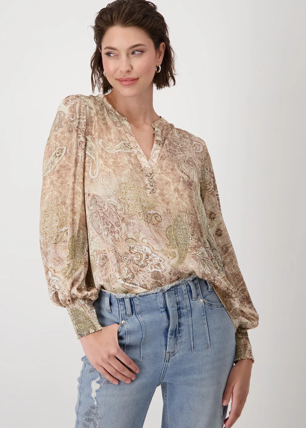 PAISLEY PRINT BLOUSE
