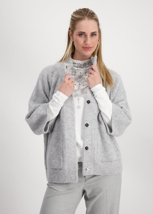 STAND UP COLLAR CHROME MELANGE JACKET