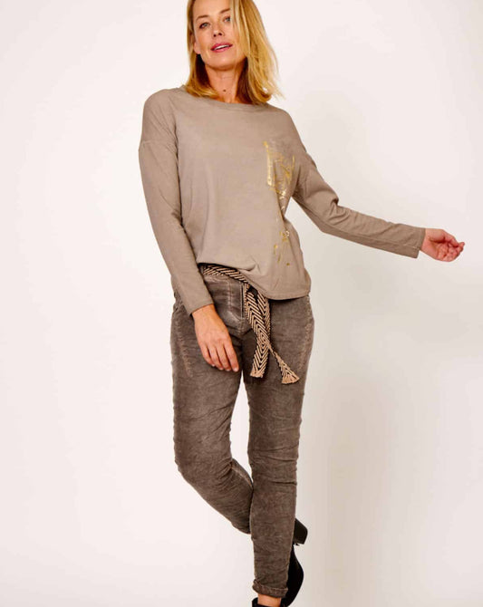 BELTED GREY PANT