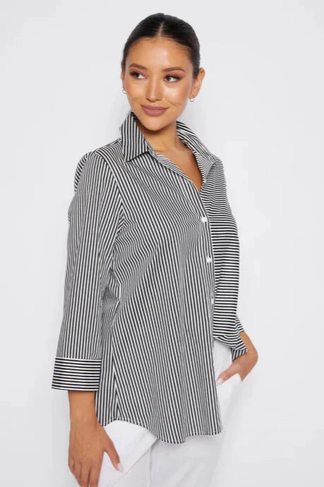 REGINA SHIRT - BLACK STRIPE