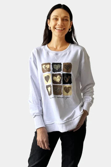 MULTI PRINT SIDE POCKET SWEATSHIRT